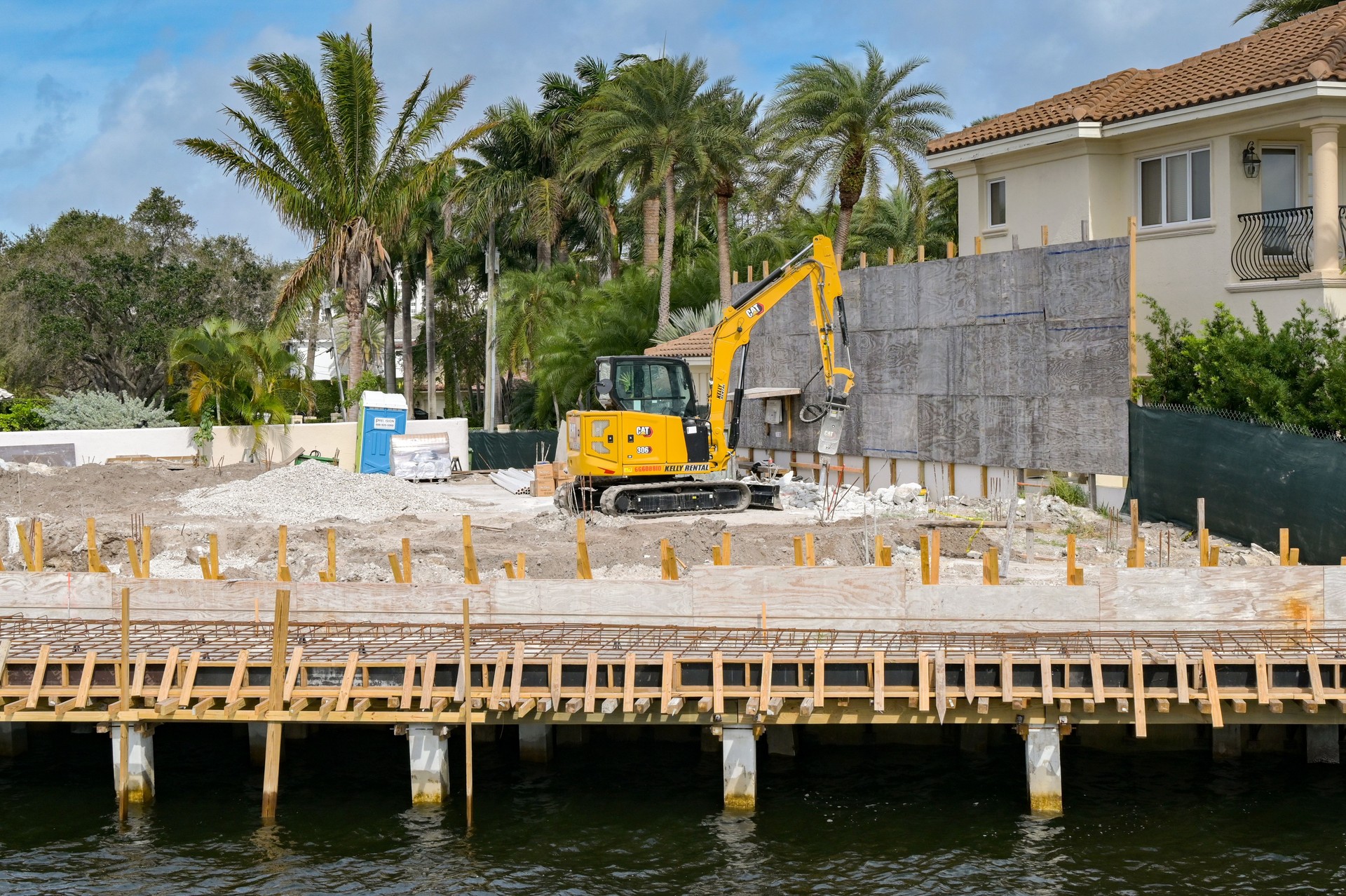 New luxury home being built on one of the canals in Fort Lauderdale